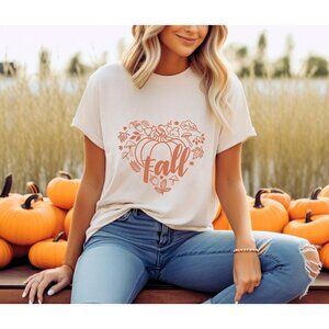 Women Bella Canvas Unisex T-shirt Autumn Love Shirt Crewneck Pullover Soft Comfy